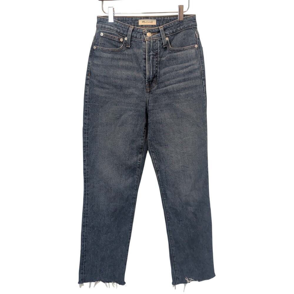 Madewell Sz 26 Curvy Perfect Vintage Crop Straight Jeans High Rise Stretch Denim